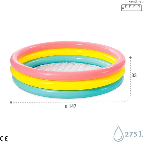 Vista 2 de Alberca Intex para niños con diseño de atardecer de verano, 58 x 13 pulgadas
