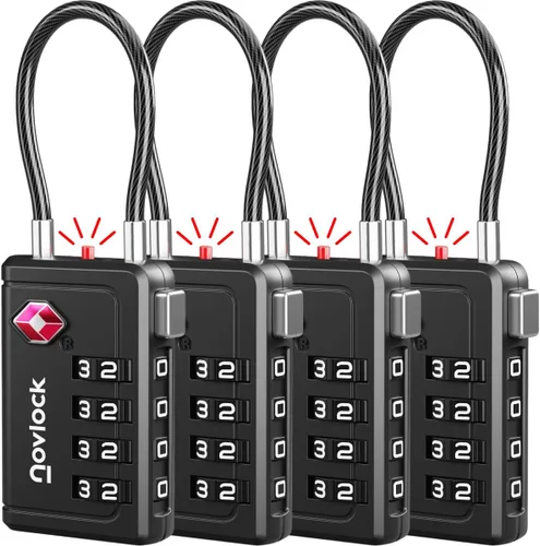 Vista 9 de Cerradura de equipaje aprobada por la TSA Indicador de inspección, combinación de 4 dígitos, aleación de zinc duradera para maletas, mochilas