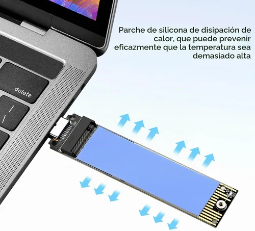 Vista 4 de ELUTENG Adaptador NVME a USB 3.1 Gen 2 a M.2 NVMe SSD Convertidor Adaptador 10Gbps PCIe basado M Key Disco Duro Lector Max 4TB Soporte UASP para SSD