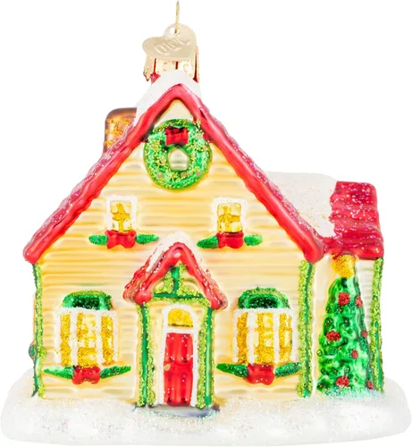 Vista 79 de Old World Christmas - Adorno de bebé blanco de un solo pieza de vidrio soplado para árbol de Navidad, decoración festiva hecha a mano, colección