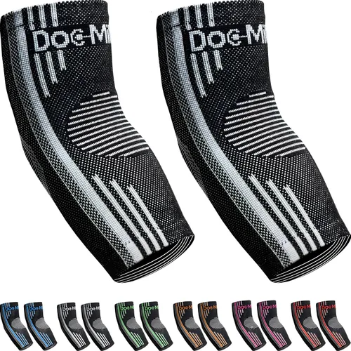 Vista 11 de Doc Miller Coderas de compresión para tendinitis, mujeres y hombres, 1 par Negro