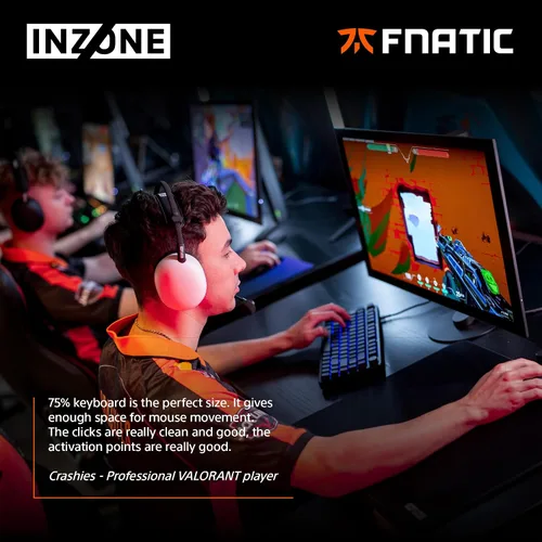 Vista 8 de Sony INZONE KBD-H75 75% Wired Aluminum Chassis Gaming Keyboard, Hall-Effect Switch, Rapid Trigger, Adjustable Actuation Point, 8000 Hz Polling Rate