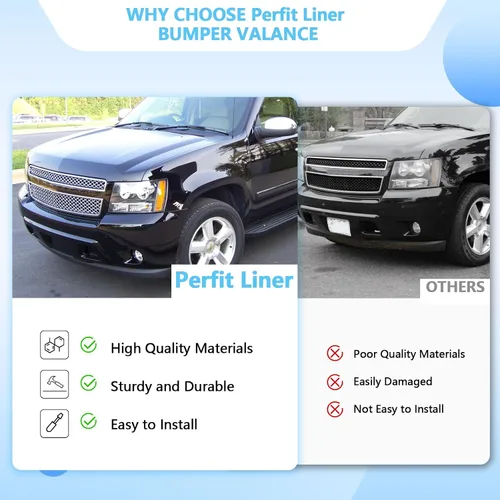 Vista 4 de Perfit Liner - Cenefa de parachoques delantero para Chevy Avalanche Tahoe 2007-2014 Compatible con Chevy Avalanche Tahoe Suburban 1500 2500 2500