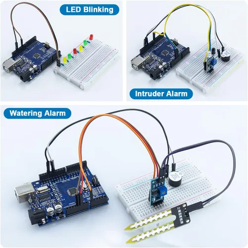 Vista 6 de LAFVIN Kit básico de inicio con R3 CH340, Breadboard + caja de venta al por menor compatible con Arduino IDE
