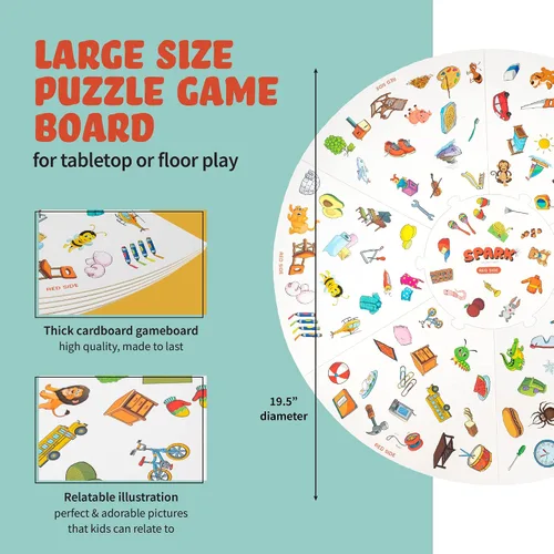 Vista 6 de Juego a juego de juegos de mesa preescolares para niños 2 en 1, juegos de coincidencias y categorías, materiales de terapia del habla