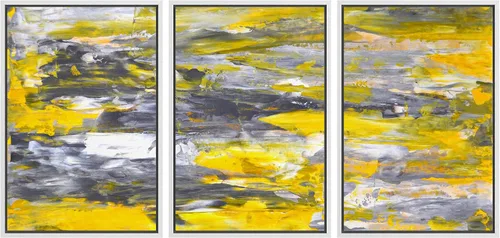 Vista 99 de wall26 Lienzo enmarcado para pared, juego de arte de acuarela pastel, paisaje rural, ilustraciones con formas abstractas, arte moderno, decorativo