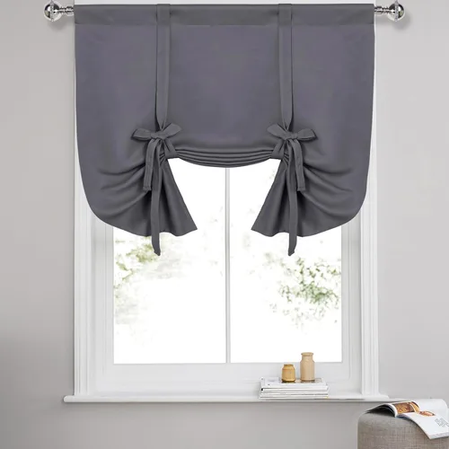 Vista 23 de DWCN Cortinas Opacas - Persiana Enrollable con Lazos para Ventana, Aislamiento Térmico, Oscurecimiento de Habitación, Cortinas con Bolsillo