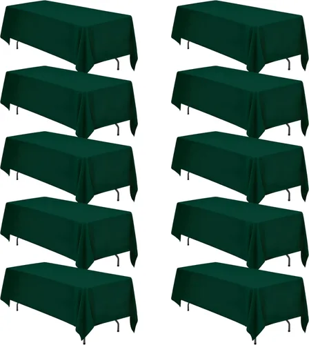 Vista 149 de BRILLMAX - Manteles para mesa rectangular de 6 pies, tela de lino de poliéster, lavable, para boda, recepción, banquete, fiesta de cumpleaños, 60 x