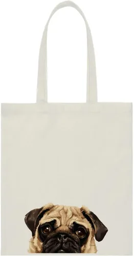 Vista 26 de WIRESTER Bolsa de lona para mujeres y niñas, bolsa de playa, comestibles y viajes, lindo perro