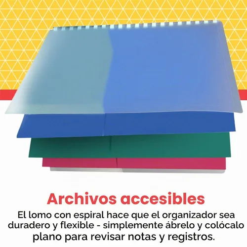 Vista 5 de School Smart Organizador de proyectos de 8 bolsillos, polipropileno, multicolor, 1 unidad (paquete de 1)