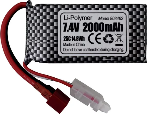 Vista 3 de Accesorio 2 unidades 7.4V 2000mAh T-Plug batería de litio para 9200 HB101 9200E 200E 9202E 9203E 9204E 9205E 9206E 2995 YC300 HM101 25-DJ02 9125