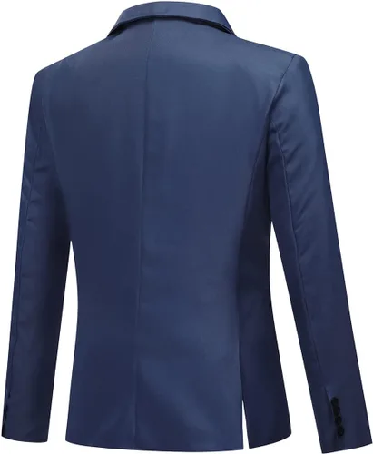 Vista 18 de YUNCLOS Chaqueta blazer casual de 1 botón con solapa con muescas para hombre