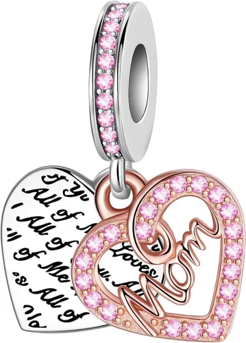 Vista 144 de LUXILLA Abalorio de plata de ley 925 para madre, hija, abuela, para familia, amor, madre, hija, abuela, para pulseras, collares, dijes, abalorios