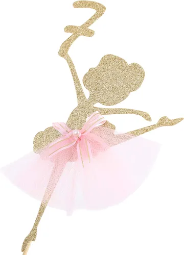 Vista 7 de Decoración para pastel de cumpleaños de ballet, bailarina, princesa bailarina, decoración de fiesta (6-9 años)