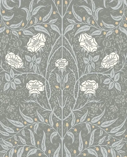 Vista 10 de NextWall Papel tapiz floral estarcido despegable y adhesivo (azul marino y salvia)