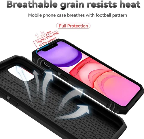 Vista 8 de Funda magnética compatible con iPhone 11 de 6.1 pulgadas, funda magnética para iPhone 11 con cubierta de cámara y soporte de grado militar, a prueba