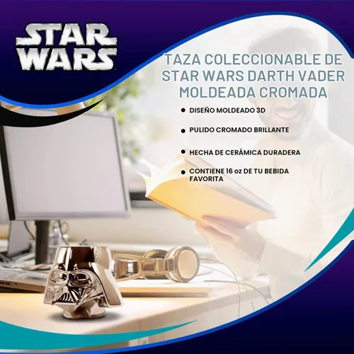 Vista 7 de STAR WARS StarWars - Taza coleccionable de Darth Vader Moldeado cromado