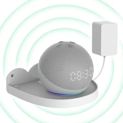 Vista 9 de Soporte de montaje en pared para Amazon Echo Dot 1/2/3/4/4/5th, cable de almacenamiento, accesorios para altavoces