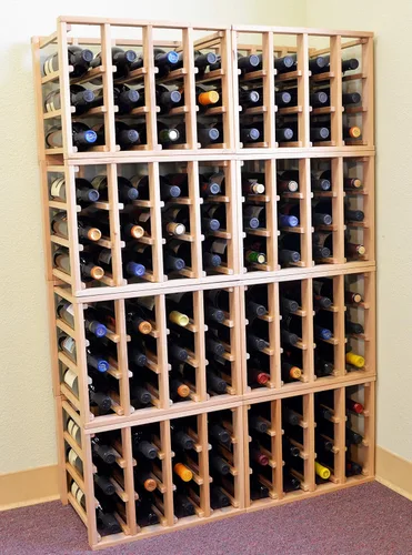 Vista 4 de sfDisplay,LLC. Estante modular apilable para vino de 24 botellas como muchos juegos juntos (1 juego = capacidad de 24 botellas)