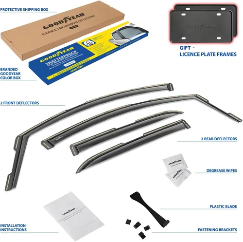 Vista 6 de Goodyear - Deflectores de ventana de canal irrompibles para Ford EcoSport 2018-2022, protectores para la lluvia, viseras para la ventana del auto