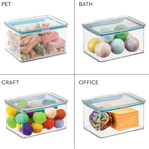 Vista 3 de InterDesign bote contenedor de cocina para almacenamiento de comida en despensa, con tapa con bisagras herméticas para despensa, 1 1/2 cuarto