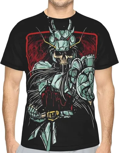 Vista 4 de Saint Anime Seiya - Camiseta de manga corta para hombre, suave, casual, unisex, cuello redondo, camiseta de entrenamiento
