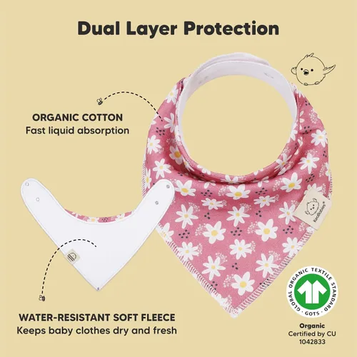 Vista 6 de KeaBabies Paquete de 8 baberos orgánicos para bebés para niñas y niños y paquete de 10 baberos bandana para bebé, baberos de dentición para niños