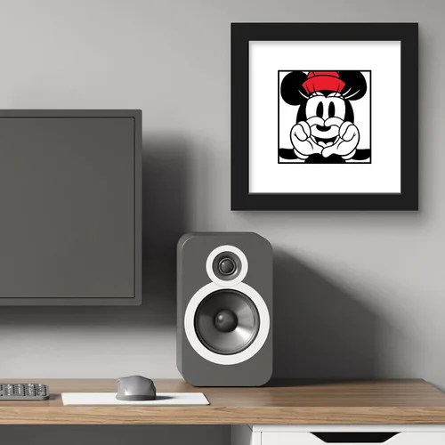 Vista 6 de Trends International Gallery Pops Disney Mickey Mouse - Minnie Expressions - Póster de pared de corazón, 12 x 12 pulgadas, versión enmarcada en negro