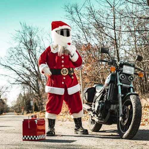 Vista 4 de Cubierta de casco de motocicleta de Papá Noel de Navidad, cubierta de casco de Natividad, accesorio de sombrero de Papá Noel de Navidad para hombres