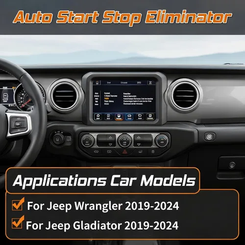 Vista 2 de Eliminador de Arranque y Parada Automática Compatible con Jeep Wrangler Gladiator 2019 2020 2021 2022 2023 2024 Motor Autostop Automático A-Off