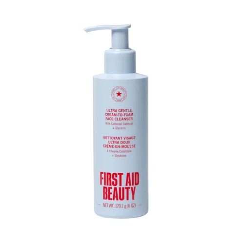 Vista 14 de First Aid Beauty - Limpiador facial Pure Skin, elimina eficazmente el maquillaje, la suciedad y las impurezas, limpiador suave deja la piel suave
