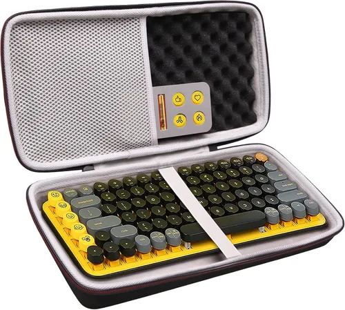 Vista 6 de LTGEM - Funda compatible con Logitech POP ICON Combo combo de teclado y mouse Bluetooth, bolsa de almacenamiento de viaje para oficina, color negro