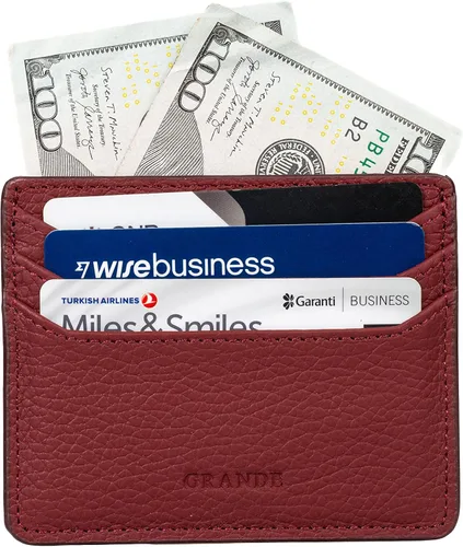 Vista 5 de Grande -3633 Estuches para tarjetas, Borgoña, Minimalista