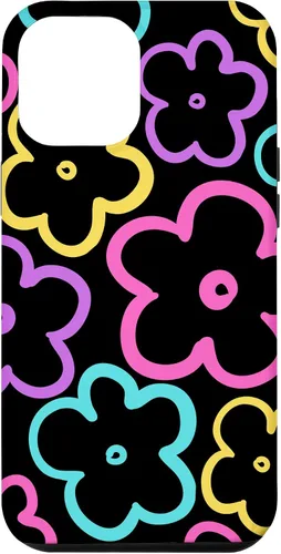 Vista 10 de Funda para iPhone 12 Mini con diseño de flores silvestres retro colorido negro floral