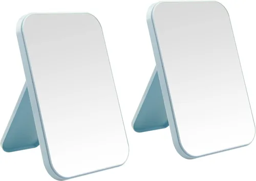 Vista 11 de Espejo de maquillaje de escritorio de 2 piezas, espejo de princesa portátil de 8 pulgadas, escritorio de mesa para colgar en la pared, espejo