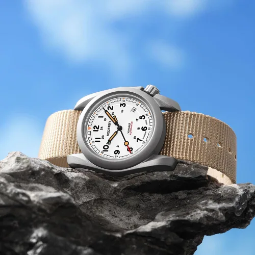 Vista 6 de BODERRY Reloj para hombre de titanio automático de campo de 1.575 pulgadas (1.575 in), reloj militar con función de fecha, 328.1 ft resistente al