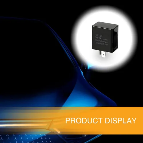 Vista 5 de 4 relés de señal de giro de auto ajustable impermeable de 2 pines, relé LED universal duradero para camiones, SUV, automóviles (negro)