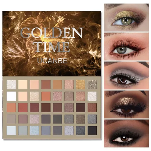Vista 11 de UCANBE Spotlight Paleta de sombra de ojos profesional 40 colores sombra de ojos mate brillo paleta de maquillaje altamente pigmentado colorido polvo