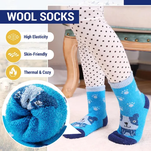 Vista 39 de Eocom 6 pares de calcetines de invierno cálidos de lana para niños y niñas