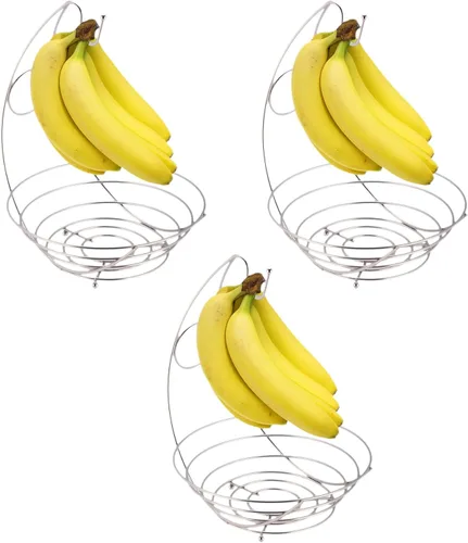 Vista 7 de Home Basics Frutero de níquel satinado con plátano
