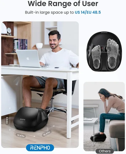 Vista 5 de RENPHO Masajeador de Pies con Calor [2026 Actualizado], Masajeador de Pies Shiatsu para Fascitis Plantar, Regalos de Cumpleaños para Mujeres