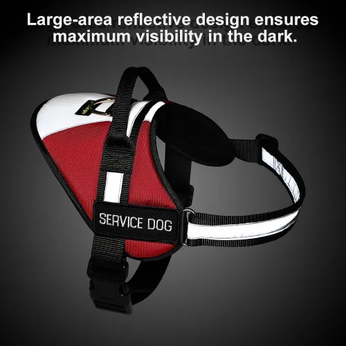 Vista 3 de Plutus Pet Chaleco de servicio para perro, arnés de chaleco para perro sin tirones con asa de fácil control, reflectante, transpirable, suave