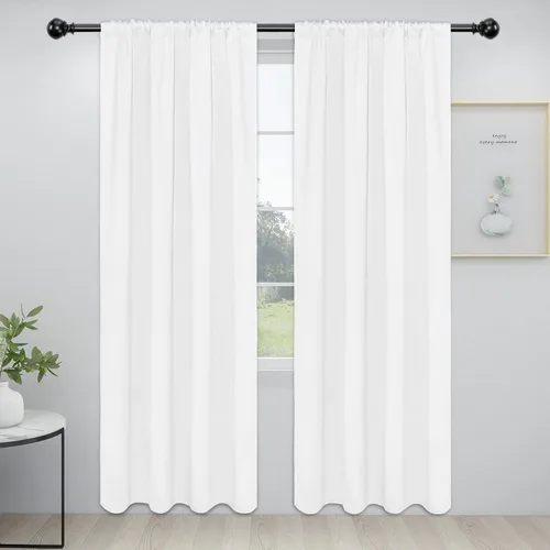 Vista 135 de Easy-Going - Cortinas opacas con bolsillo para varilla para dormitorio, cortinas de ventana para oscurecer la habitación para sala de estar