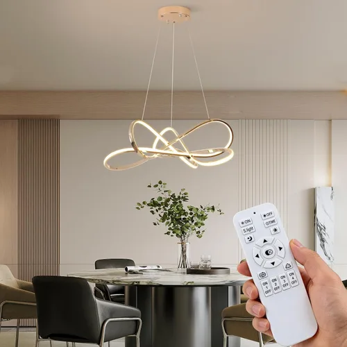 Vista 7 de Lámpara colgante LED moderna chapada en oro Dorado Plateado
