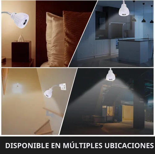 Vista 3 de Luz con sensor de movimiento enchufable, luz nocturna del atardecer al amanecer, salida de CA, lámpara de pared para escalera, luz LED inteligente