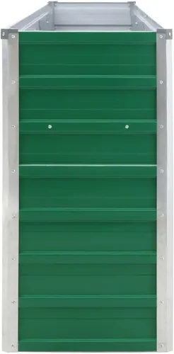 Vista 5 de Cama de jardín elevada de 126 x 15.7 x 30.3 pulgadas, acero galvanizado verde, cama de jardín elevada, macetas al aire libre para jardín de hierbas