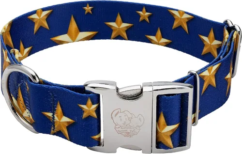 Vista 7 de Country Brook Petz HossFit Jr - Collar ancho de alta calidad para perro, colección Americana con diseños patrióticos (celebración americana, mediano)