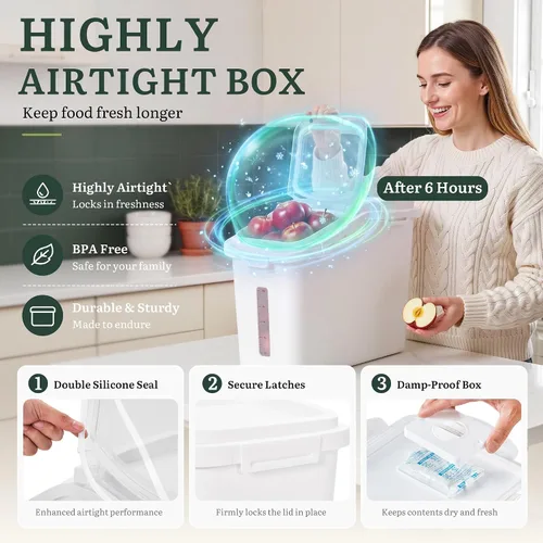 Vista 3 de YITAHOME Contenedor de almacenamiento de alimentos de 4 piezas y Transparente
