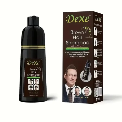 Vista 6 de Vedora Champú instantáneo para cabello negro, 13.5 fl oz, champú semipermanente DeXe negro tinte para cabello natural, dura 30 días, fórmula