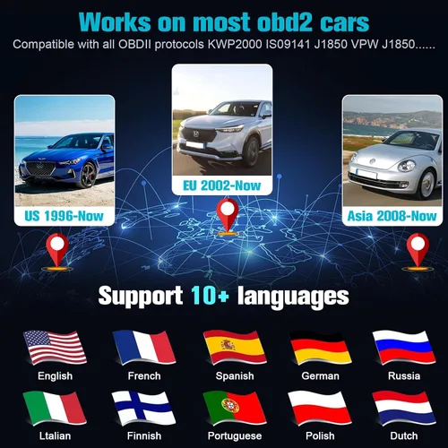 Vista 8 de Escáner OBD2 de Configuración Fácil Plug-Play: Lector de Códigos Profesional para Borrar y Restablecer Códigos de Error del Motor, Herramientas